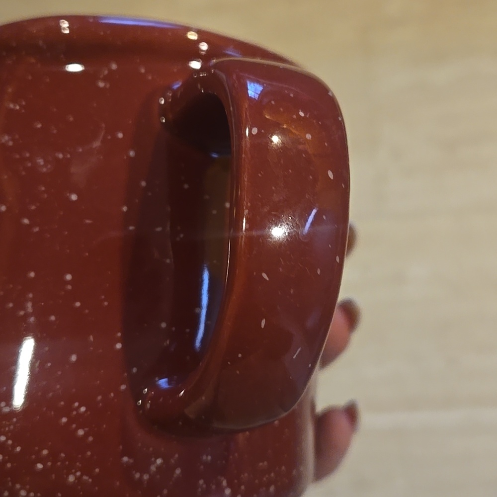Rae Dunn Artisan Collection By Magenta Burgundy Speckled "Happy Camper" Mug - Picture 3 of 6